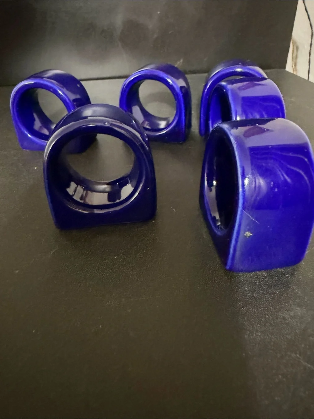 Set of 6 pier 1 imports Chunky Cobalt Blue napkins Rings